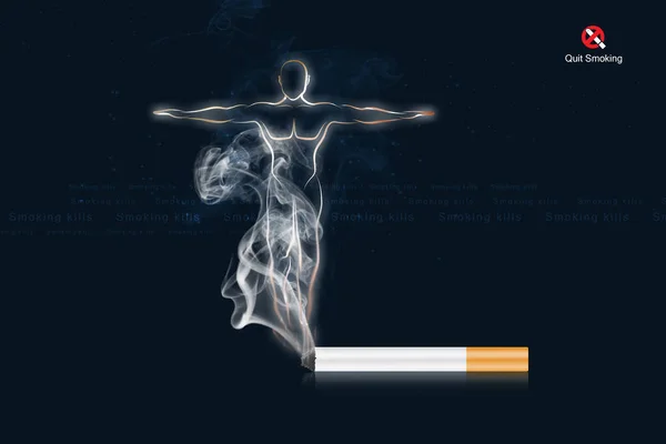 Ilustración digital de fumar cigarrillos — Foto de Stock