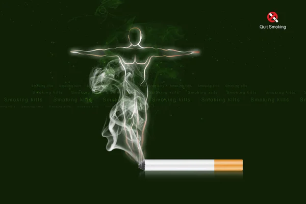 Cyfrowy ilustracja palenia papierosów — Zdjęcie stockowe