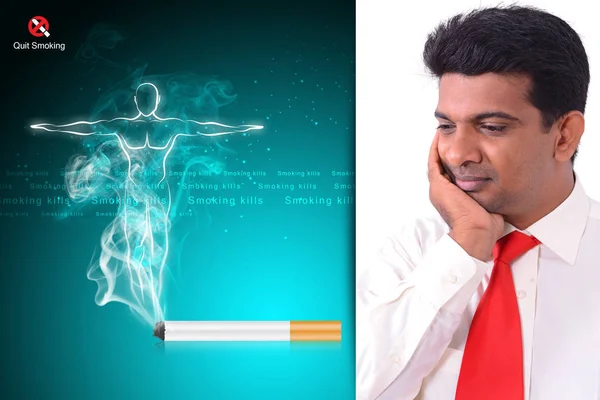 喫煙のデジタル イラストレーションを殺す人間の体 — ストック写真
