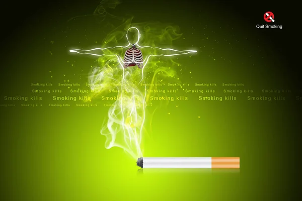 Digital illustration of  Smoking kills human body — Stock Photo, Image