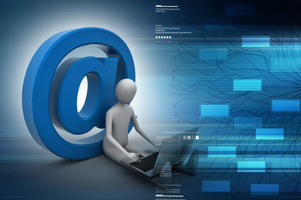 3d Abbildung der Person E-Mail-Symbol — Stockfoto