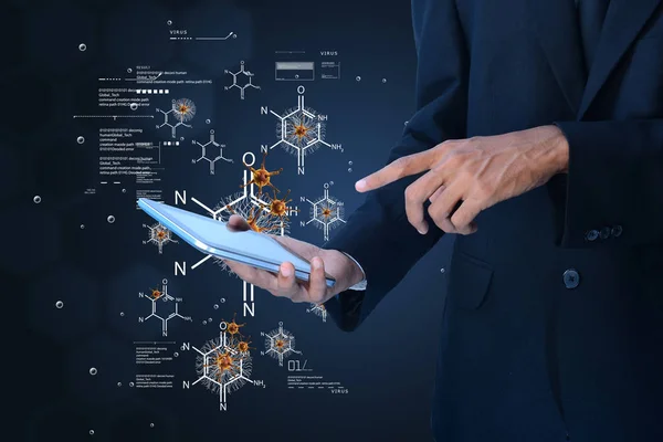 Man showing research concept — Stock Photo, Image