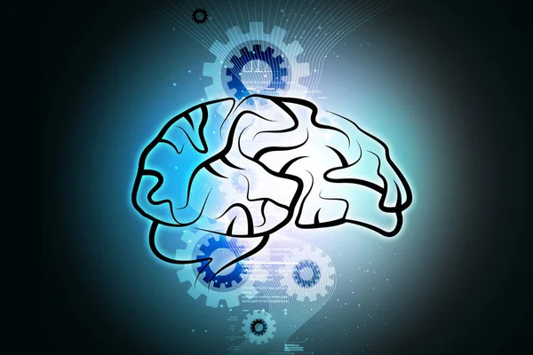 Hersenen met versnelling technologie — Stockfoto