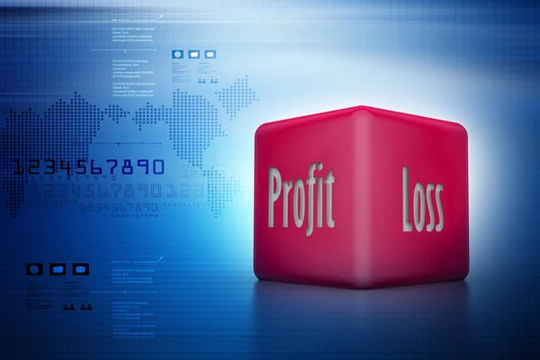Ilustração 3d de dados de negócios mostrando lucro e perda — Fotografia de Stock