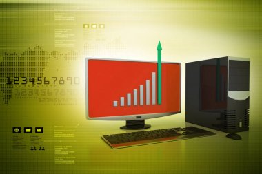 bilgisayar mali grafikte gösterilen 3D çizimi