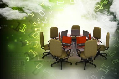 Konferans masası 3D çizimi