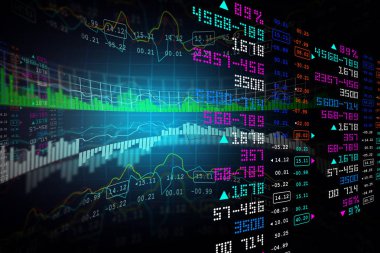 digital illustration of Stock market graph analysis clipart