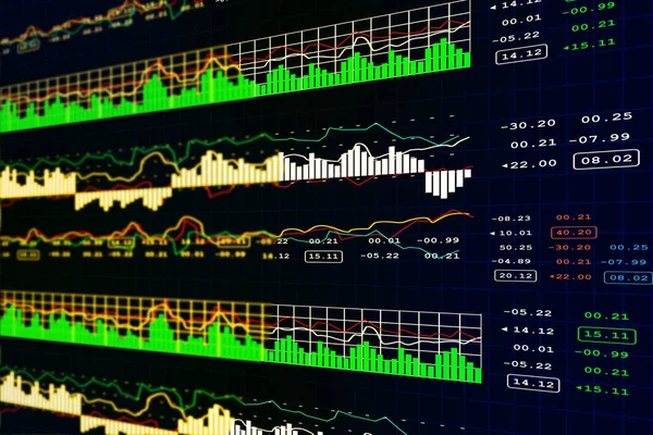 Illustrazione digitale dell'analisi dei grafici del mercato azionario — Foto Stock