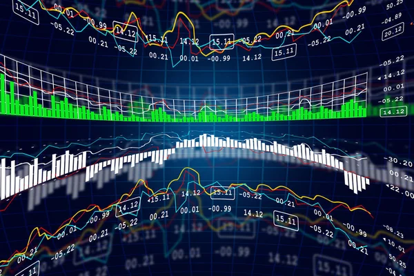 Digitale afbeelding van het analyseren van de gegevens in de beurs — Stockfoto