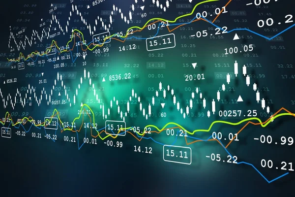 Digital illustration of  Data analyzing in stock market — Stock Photo, Image