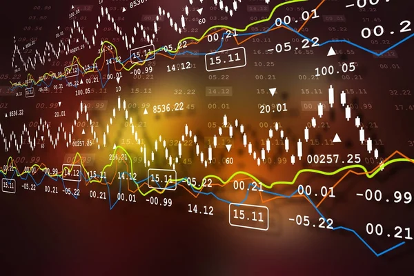 株式市場の分析データのデジタル イラストレーション — ストック写真
