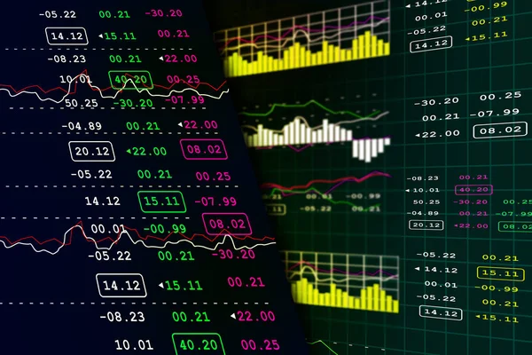 Digitální ilustrace analýza dat v akciovém trhu — Stock fotografie