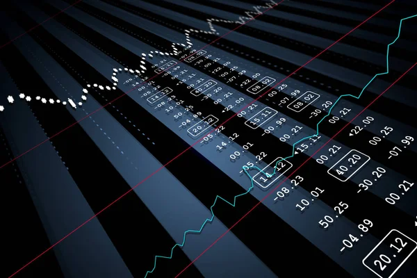 Digitale afbeelding van Stock market grafiek analyse — Stockfoto