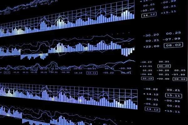 Digitale afbeelding van Stock market grafiek analyse — Stockfoto