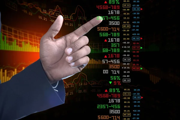 Digitale afbeelding van zakenman tonen de voorraadgrafiek — Stockfoto