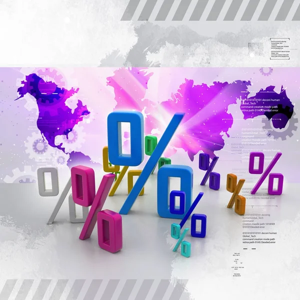3d illustration of Percentage sign — Stock Photo, Image