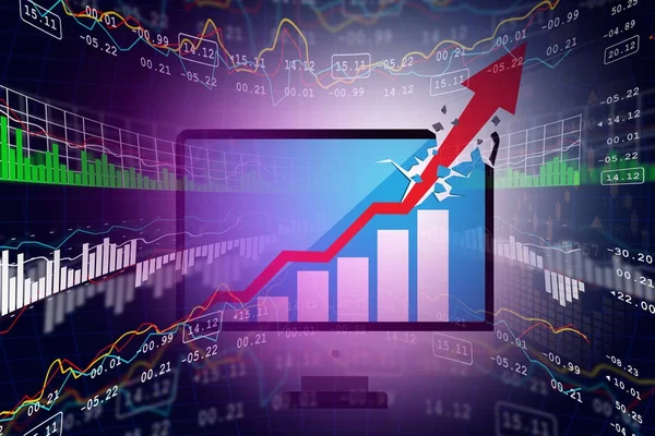 Illustrazione digitale del grafico aziendale del mercato azionario — Foto Stock
