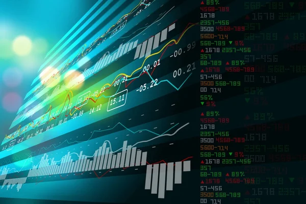 Digitale afbeelding van Stock market grafiek analyse — Stockfoto