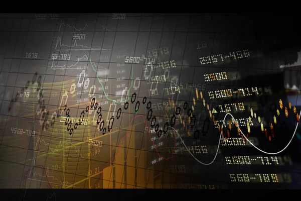 株式市場におけるデータ解析のデジタル イラストレーション — ストック写真