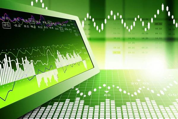 Ilustración digital del análisis gráfico del mercado de valores — Foto de Stock