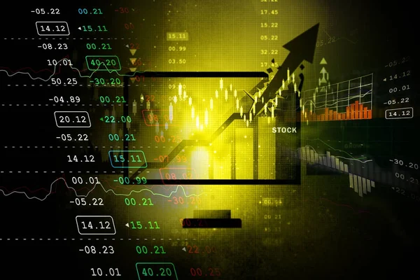 Illustrazione digitale del grafico aziendale del mercato azionario — Foto Stock