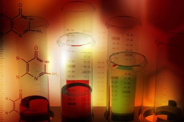  Laboratuvar aletleri molekülleri ile 3D çizimi