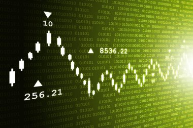 hisse senedi piyasasında satış büyüme grafik dijital illüstrasyon