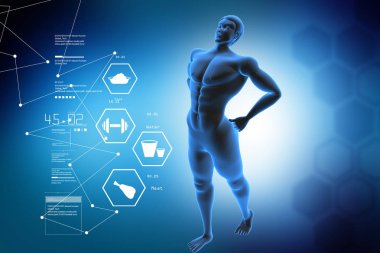 Fitness kavramı 3D çizimi
