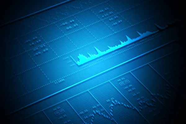 Digital illustration of Stock market graph analysis — Stock Photo, Image