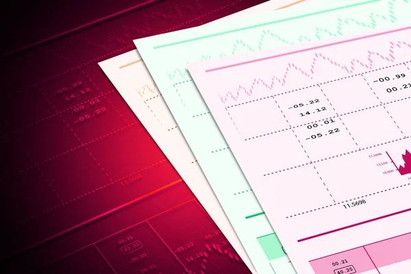 Ilustración digital del análisis gráfico del mercado de valores — Foto de Stock