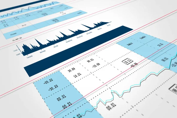 Digitale afbeelding van Stock market grafiek analyse — Stockfoto
