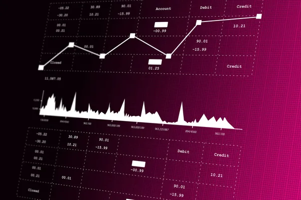 Digitale afbeelding van Stock market grafiek analyse — Stockfoto