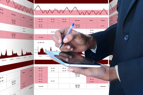 Ilustración digital del gráfico de crecimiento de ventas en el mercado de valores —  Fotos de Stock