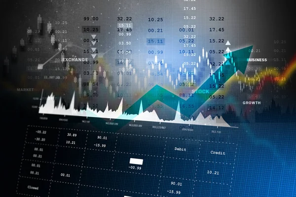 Digitale afbeelding van Stock market grafiek analyse — Stockfoto