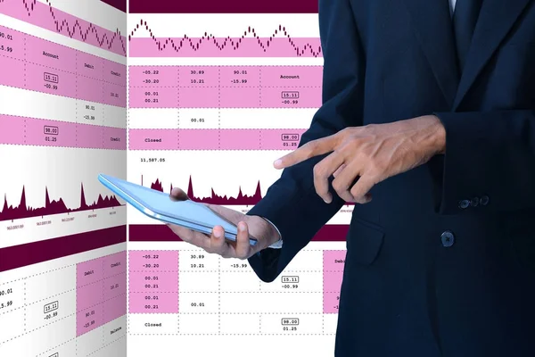 Digital illustration av Data analysera aktiemarknaden — Stockfoto