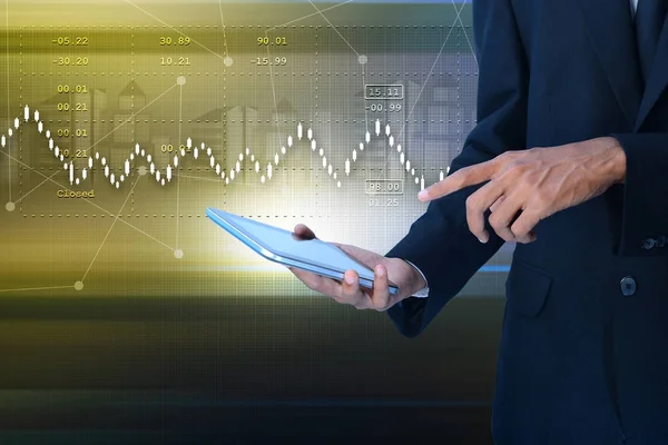 digital illustration of Sales growth graph in stock market