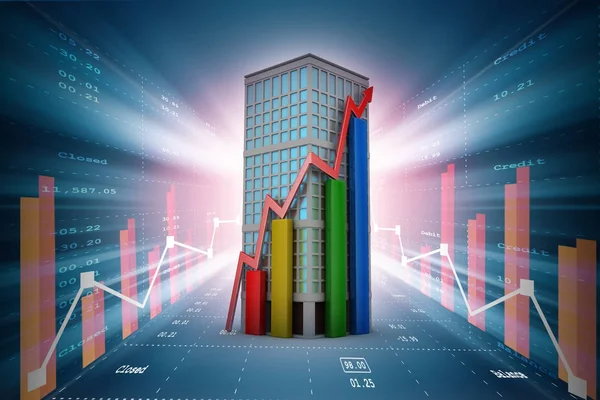 3d illustration of industrial growth — Stock Photo, Image