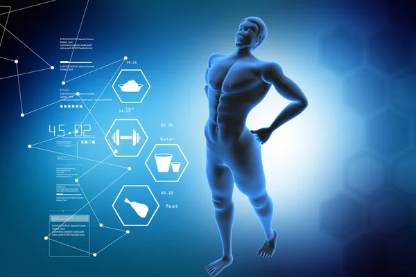 Illustration 3D du concept Fitness — Photo