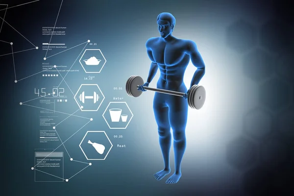 Ilustración digital del concepto Fitness — Foto de Stock