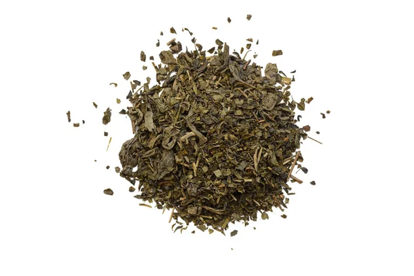 yeşil çay beyaz bir arka plan üzerinde demet