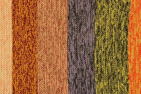 Tejido a rayas multicolor tejido a mano con patrón grande — Foto de Stock