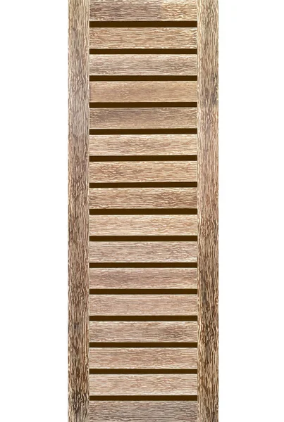 Wooden door with glass made of planks on a white background — Stock Photo, Image