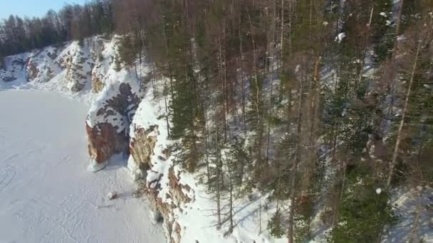 4k. Prores Codec. Luftaufnahmen aus der Luft. Winter. Baikalsee — Stockvideo