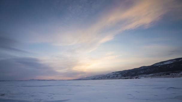 4K. TimeLapse. Inverno. Lago Baikal. Prores codec — Vídeo de Stock