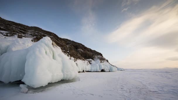 4K. TimeLapse. El invierno. Lago Baikal. Códec de Prores — Vídeo de stock