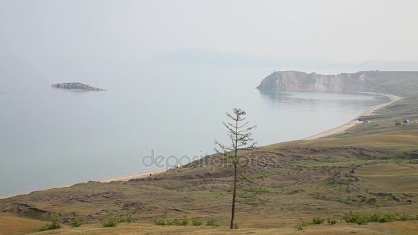 Nature of Lake Baikal. Panorama from the water — Stock Video