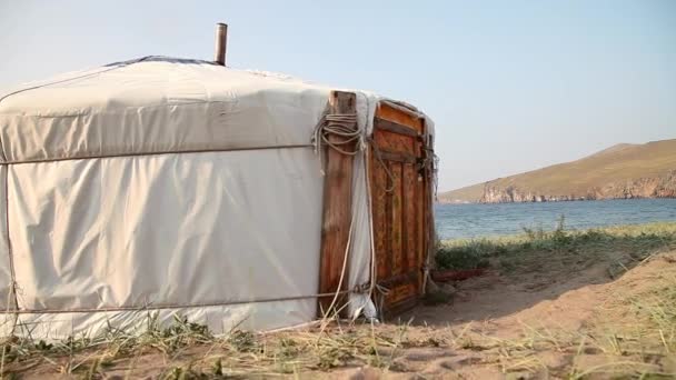 Yurt. Lake Baikal. Olkhon Island — Stock Video