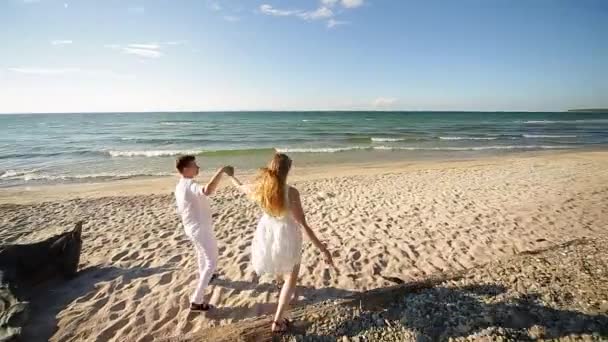 Una coppia amorevole sulla spiaggia — Video Stock