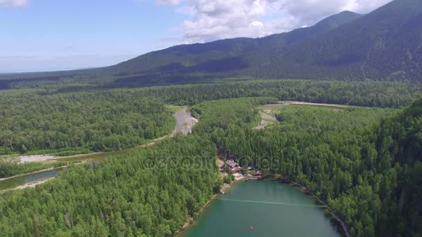 Photographie Aérienne Paysage Céleste Paysage Avec Lac Montagne Sibérie Près — Video