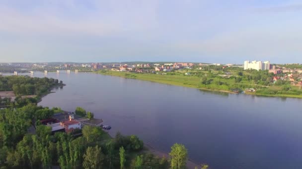 Aerial Photography Landscape City Summer Irkutsk — Stock Video